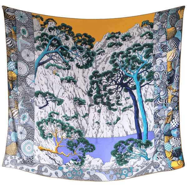 HERMES 2016 Sieste au Paradis by Aline Honore Cashmere 70% Shawl