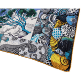 HERMES 2016 Sieste au Paradis by Aline Honore Cashmere 70% Shawl 140 x 140 cm