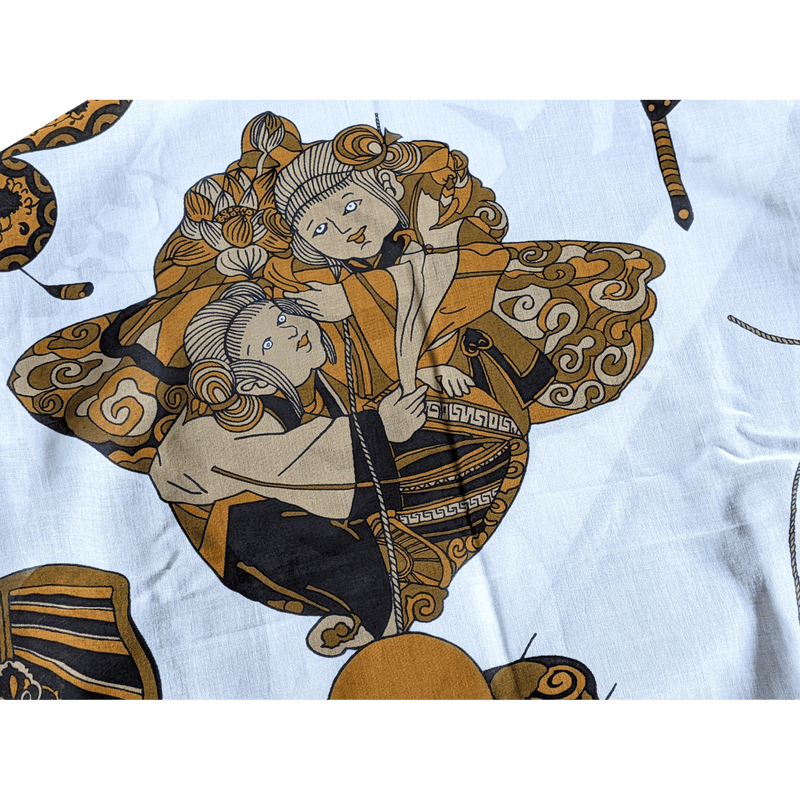 HERMES 1990s Soies Volantes Mousseline of Cotton Pareo, XXL