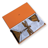 HERMES 1990s Soies Volantes Mousseline of Cotton Pareo, XXL