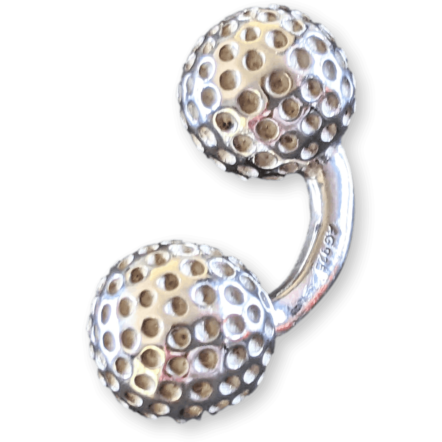 HERMES Vintage Sterling Silver Golf Ball Cufflinks AG925
