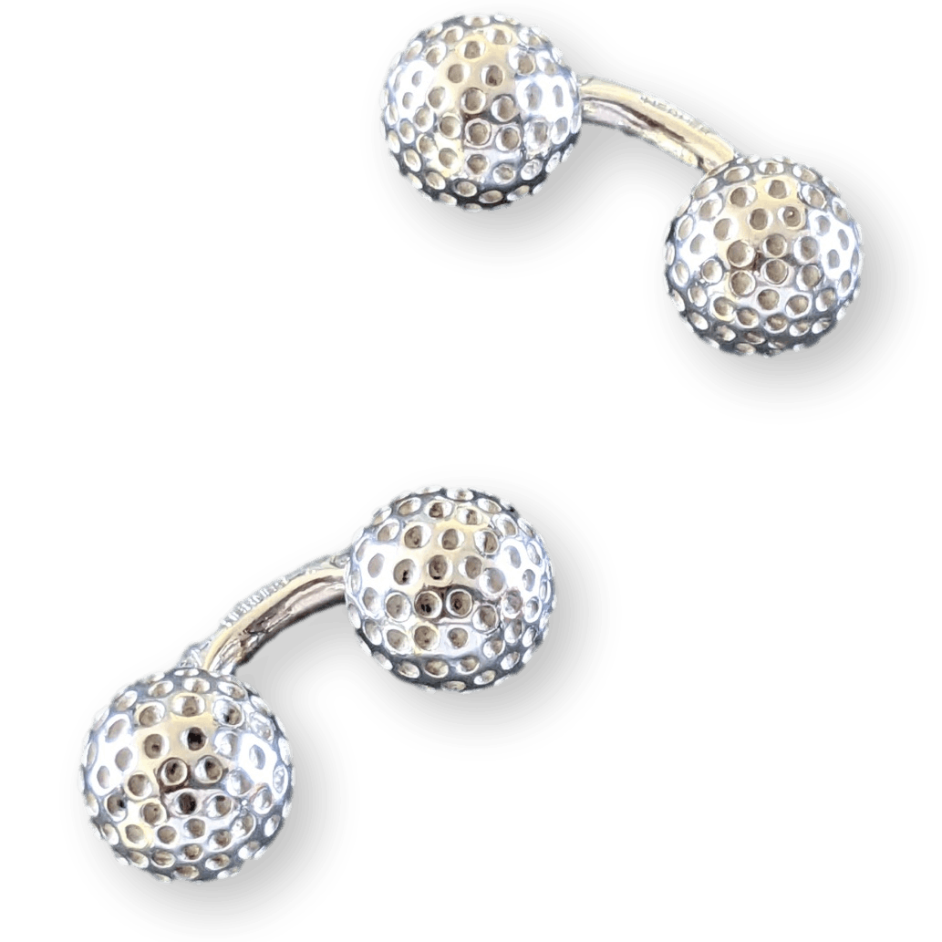 HERMES Vintage Sterling Silver Golf Ball Cufflinks AG925