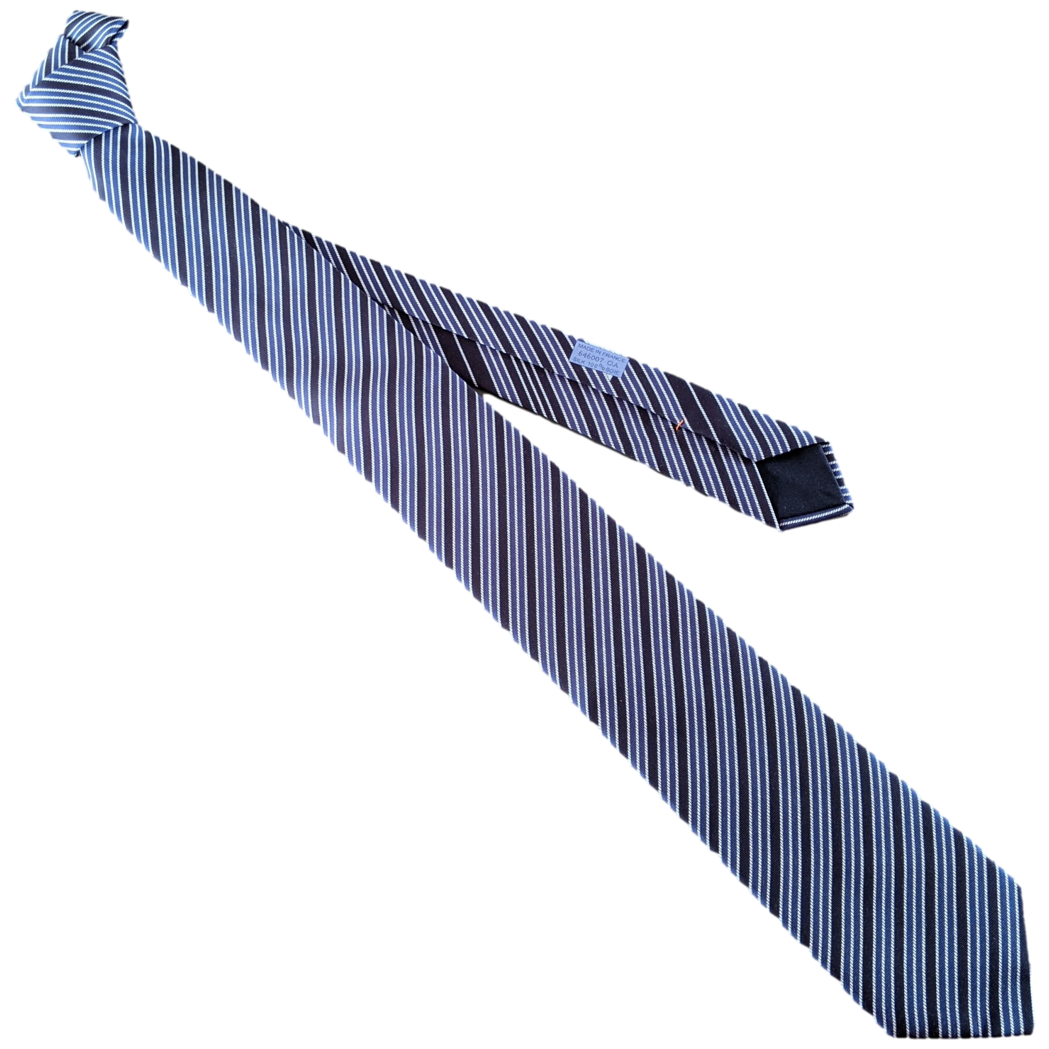 HERMES SOIE LOURDE Stripes Heavy Silk Tie 9cm
