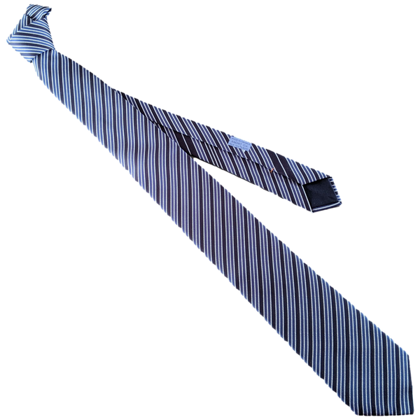 HERMES SOIE LOURDE Stripes Heavy Silk Tie 9cm