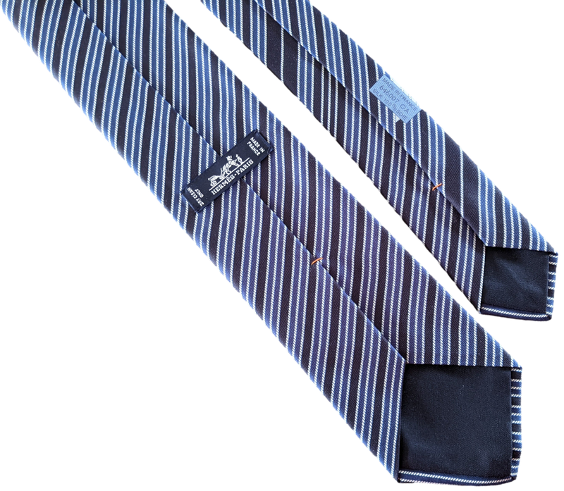 HERMES SOIE LOURDE Stripes Heavy Silk Tie 9cm
