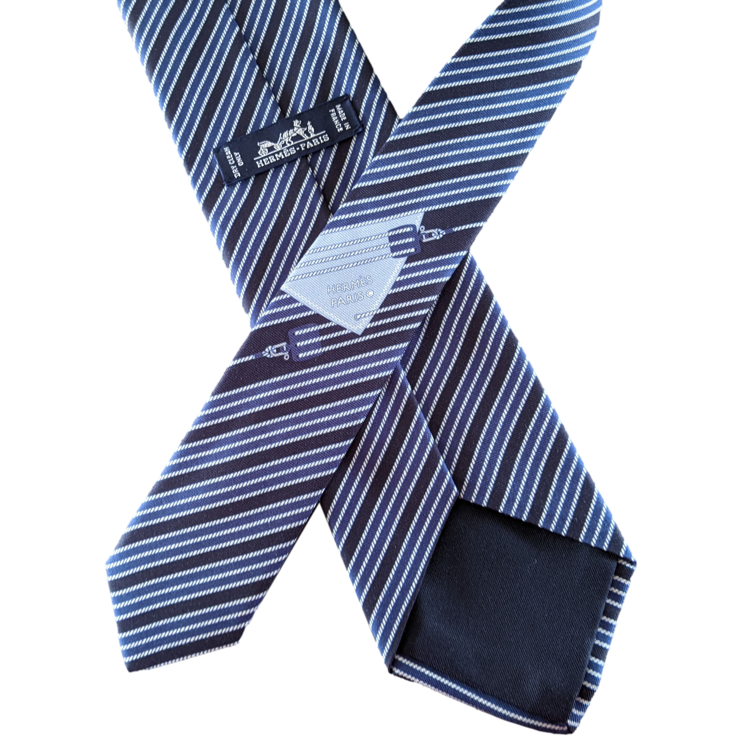 HERMES SOIE LOURDE Stripes Heavy Silk Tie 9cm