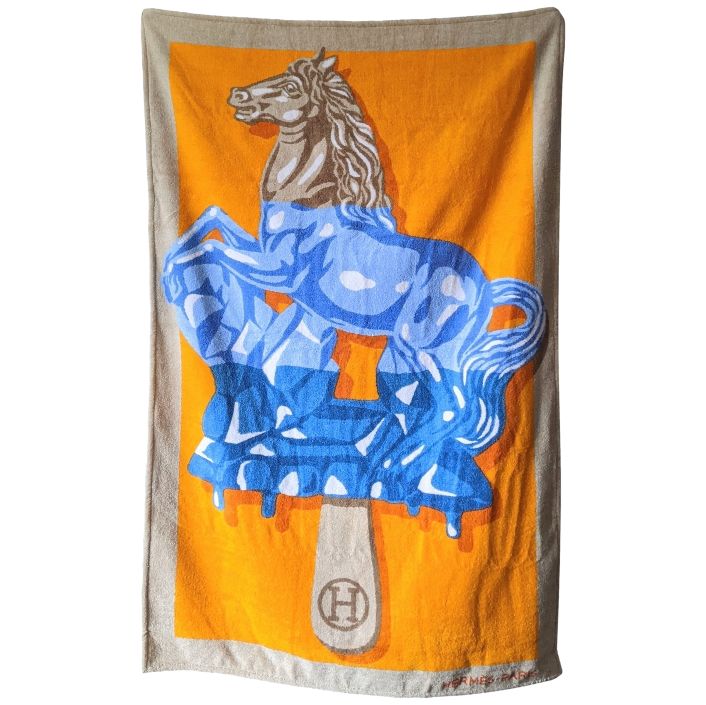 HERMES SUCCULENT SULTAN Horse Terry Beach Towel 90 x 150 cm