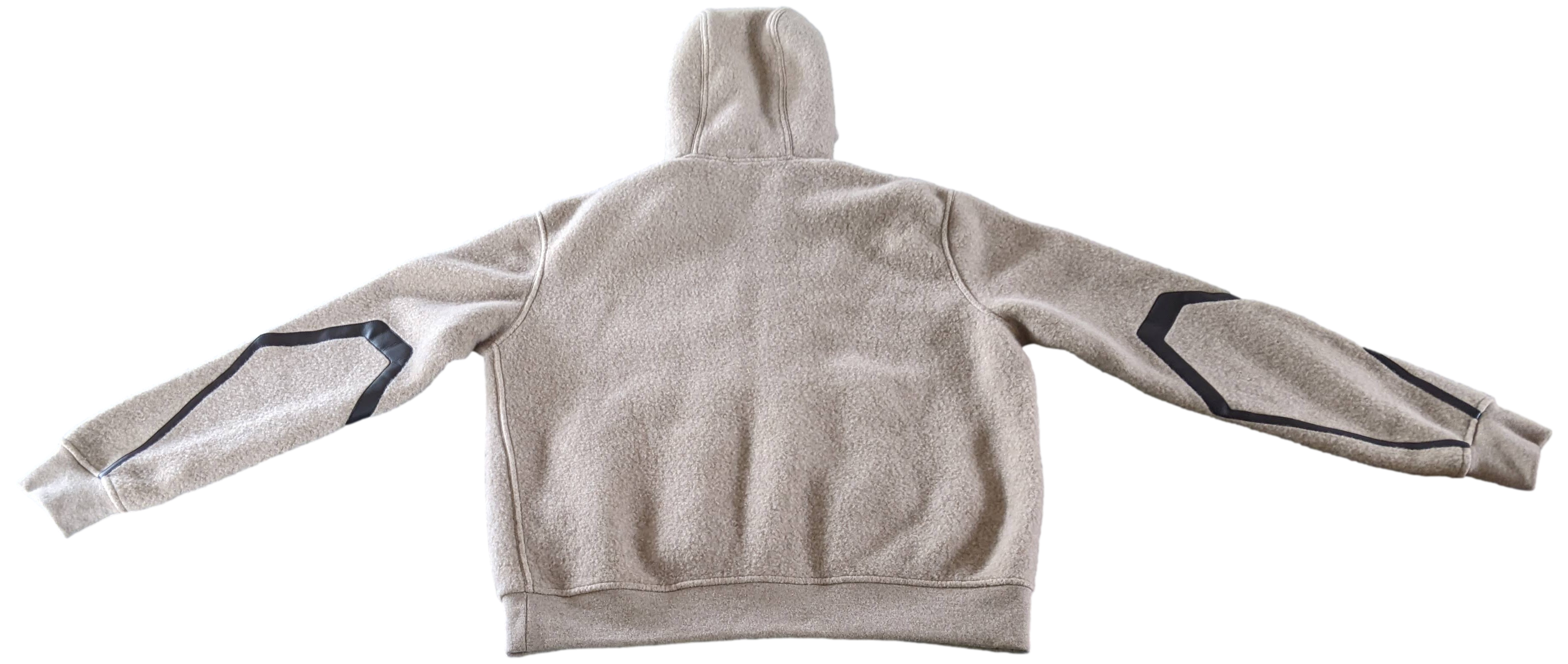 HERMES SWEAT CAPUCHE ZIPPE DETAILS CUIR Fleece Zipped Hoody SzL