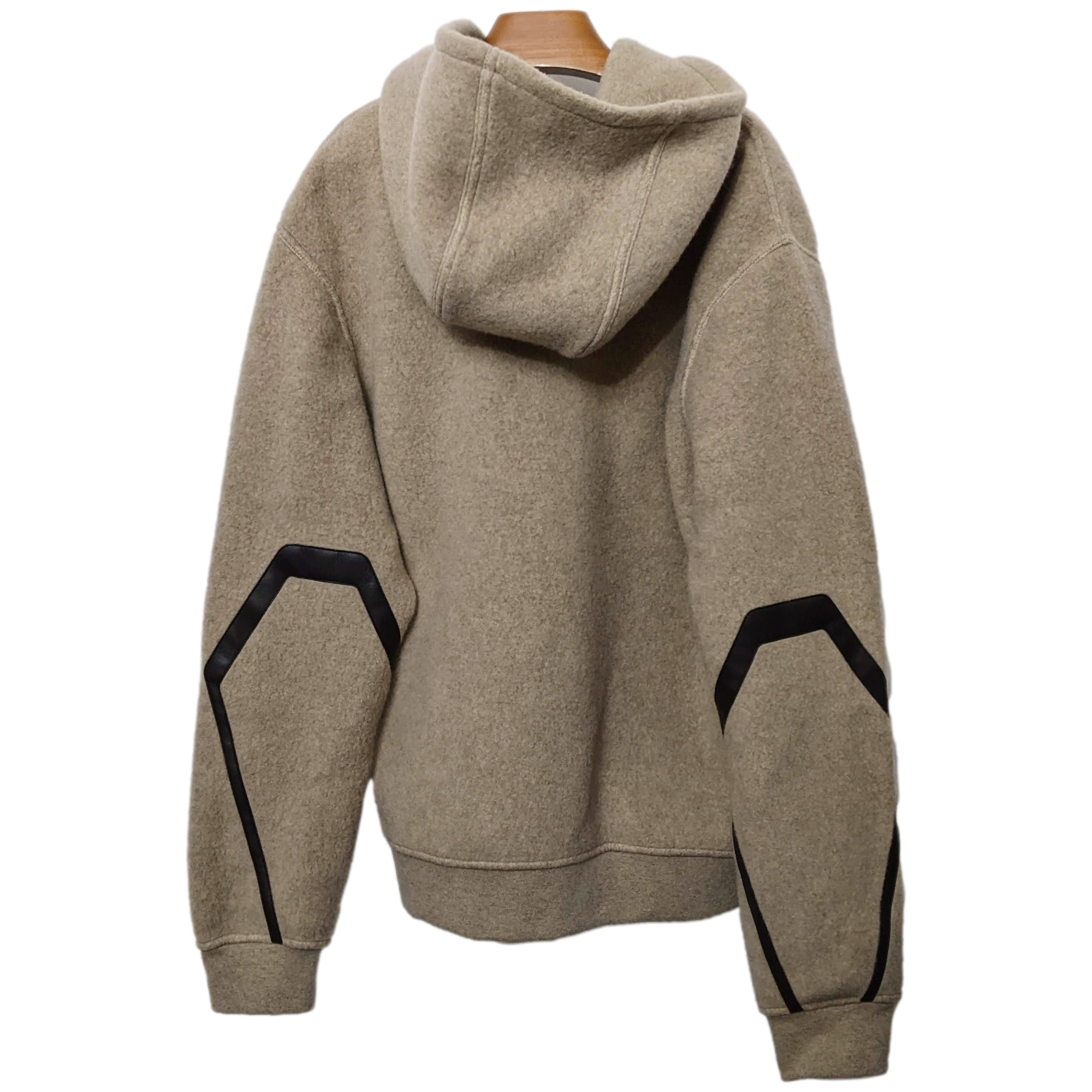 HERMES SWEAT CAPUCHE ZIPPE DETAILS CUIR Fleece Zipped Hoody SzL