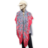 HERMES 2001 Ruby Red Tapis des Bois by Antoine de Jacquelot Cashmere Shawl 140 x 140 cm