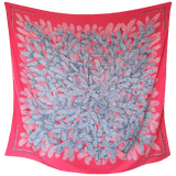 HERMES 2001 Ruby Red Tapis des Bois by Antoine de Jacquelot Cashmere Shawl 140 x 140 cm