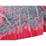 HERMES 2001 Ruby Red Tapis des Bois by Antoine de Jacquelot Cashmere Shawl 140 x 140 cm