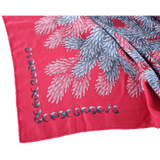 HERMES 2001 Ruby Red Tapis des Bois by Antoine de Jacquelot Cashmere Shawl 140 x 140 cm