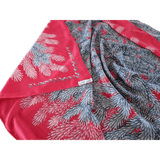 HERMES 2001 Ruby Red Tapis des Bois by Antoine de Jacquelot Cashmere Shawl 140 x 140 cm