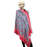 HERMES 2001 Ruby Red Tapis des Bois by Antoine de Jacquelot Cashmere Shawl 140 x 140 cm
