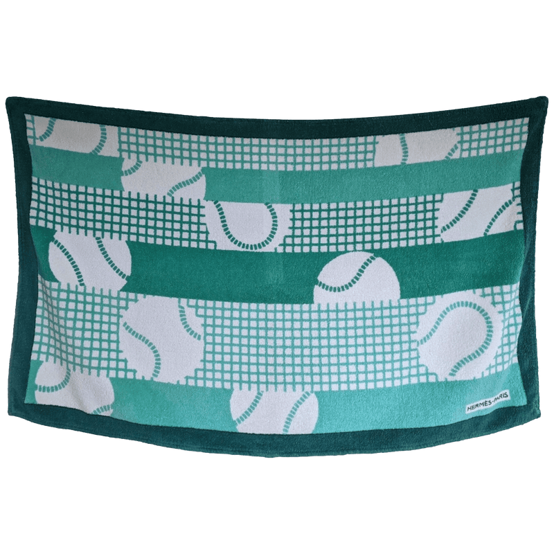 HERMES Tennis Wimbledon Roland Garros Terry Cotton Beach Towel 90 x 150 cm