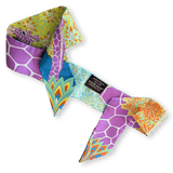 HERMES The Three Graces Twilly Silk Bleu Canard Mauve Jaune Fluo New in Box