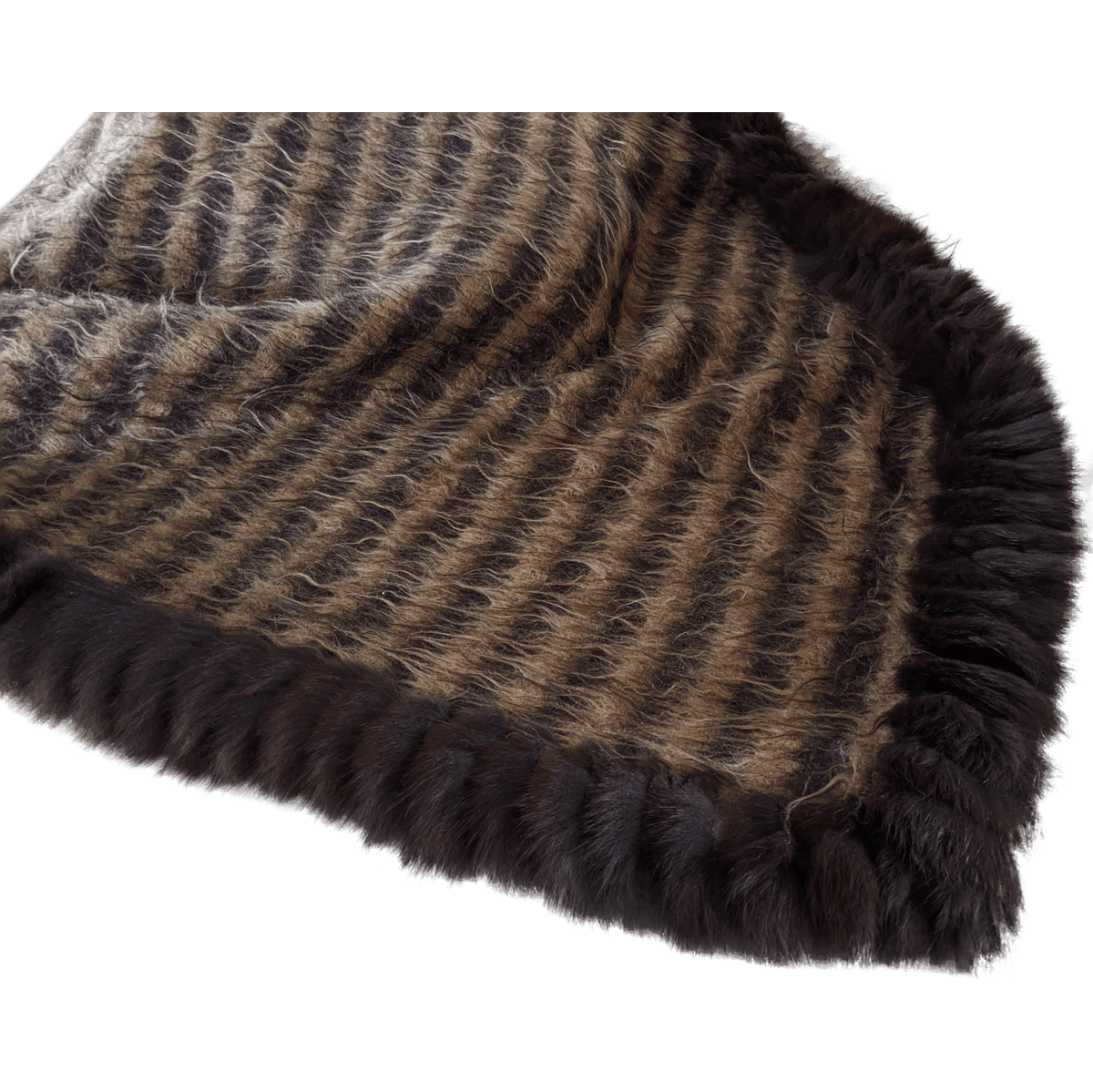 HERMES Vintage 1960-70s Angora Mohair/Mink Throw Blanket 140 x 170 cm