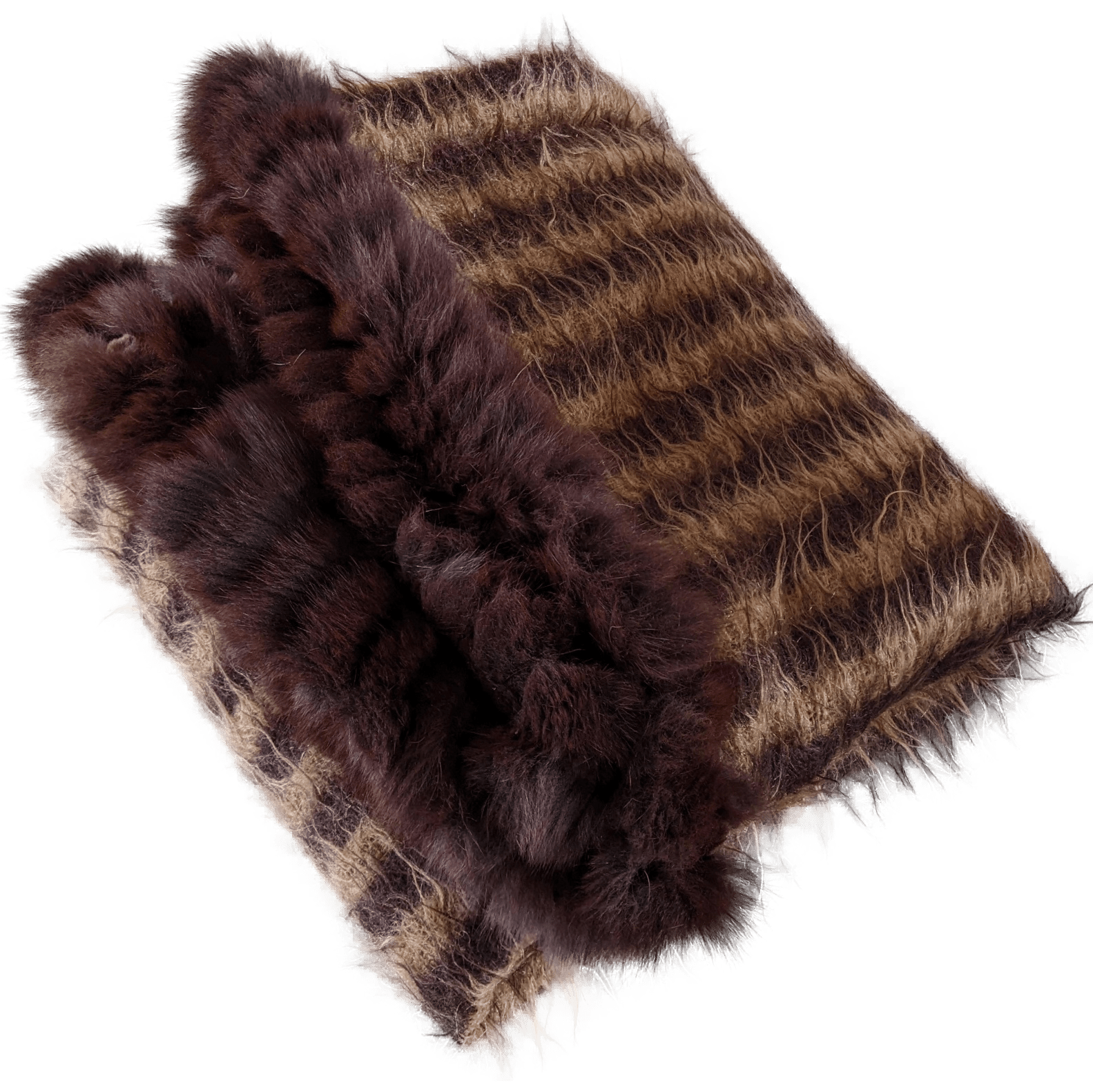 HERMES Vintage 1960-70s Angora Mohair/Mink Throw Blanket 140 x 170 cm