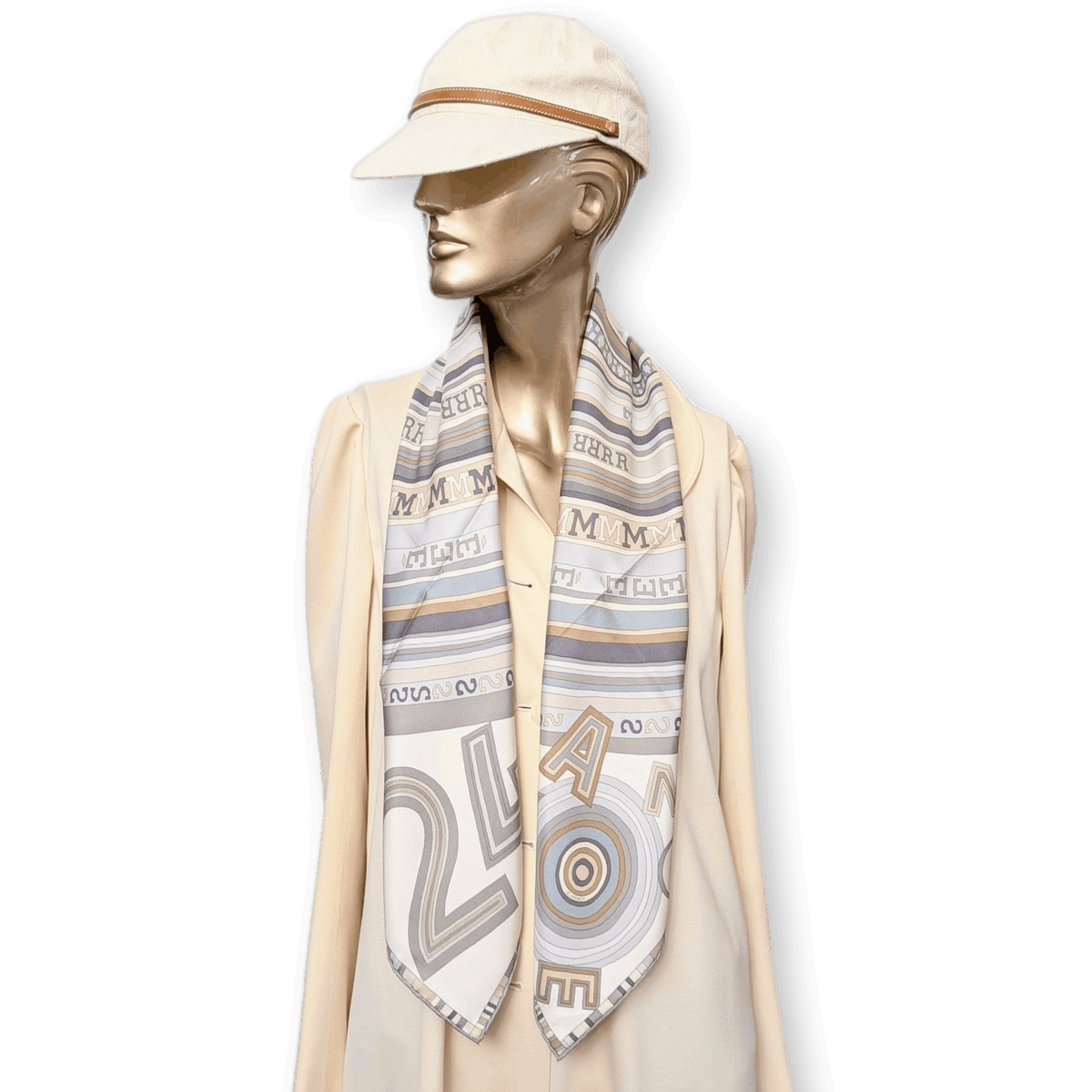 HERMES Tohu Bohu Claudia Stuhlhofer-Mayr Scarf 90 Silk Twill With Box Researched Palette