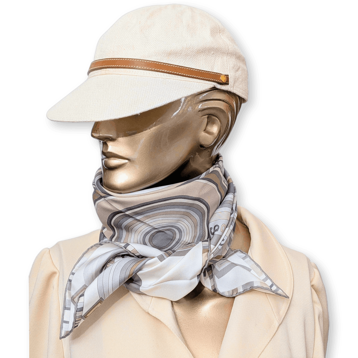 HERMES Tohu Bohu Claudia Stuhlhofer-Mayr Scarf 90 Silk Twill With Box Researched Palette
