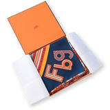 HERMES Tohu Bohu Claudia Stuhlhofer-Mayr Scarf 90 Silk Twill With Box Rare Blue Multicolor