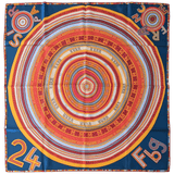 HERMES Tohu Bohu Claudia Stuhlhofer-Mayr Scarf 90 Silk Twill With Box Rare Blue Multicolor