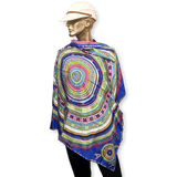 HERMES Blue Tohu Bohu Twill Silk Scarf 90 x 90 cm