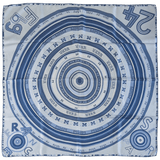 HERMES Blue Tohu Bohu Twill Silk Scarf 90 x 90 cm