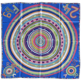 HERMES Cobalt Bluei Tohu Bohu by Claudia Sthulhofer-Mayr Twill Silk Scarf 90 x 90 cm