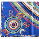 HERMES Cobalt Bluei Tohu Bohu by Claudia Sthulhofer-Mayr Twill Silk Scarf 90 x 90 cm