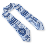 HERMES Blue Tohu Bohu Twill Silk Scarf 90 x 90 cm