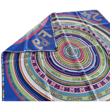 HERMES Cobalt Bluei Tohu Bohu by Claudia Sthulhofer-Mayr Twill Silk Scarf 90 x 90 cm