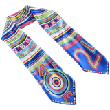 HERMES Cobalt Bluei Tohu Bohu by Claudia Sthulhofer-Mayr Twill Silk Scarf 90 x 90 cm