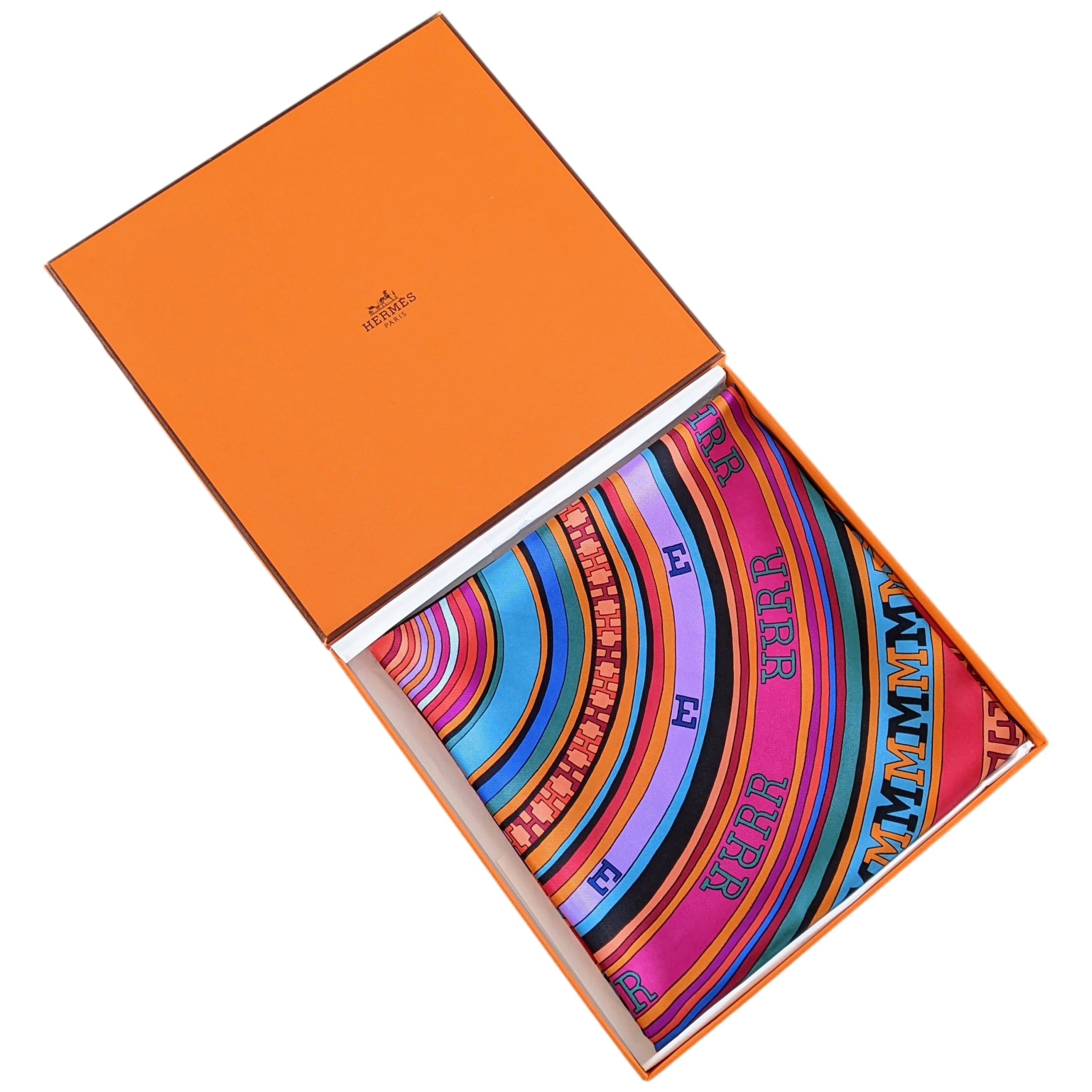 HERMES TOHU BOHU 2004 Black/Multi Twill Silk Scarf 90 x 90 cm