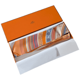 HERMES Orange Tohu Bohu Tie in Twill Silk X cm in Box