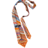 HERMES Orange Tohu Bohu Tie in Twill Silk X cm in Box