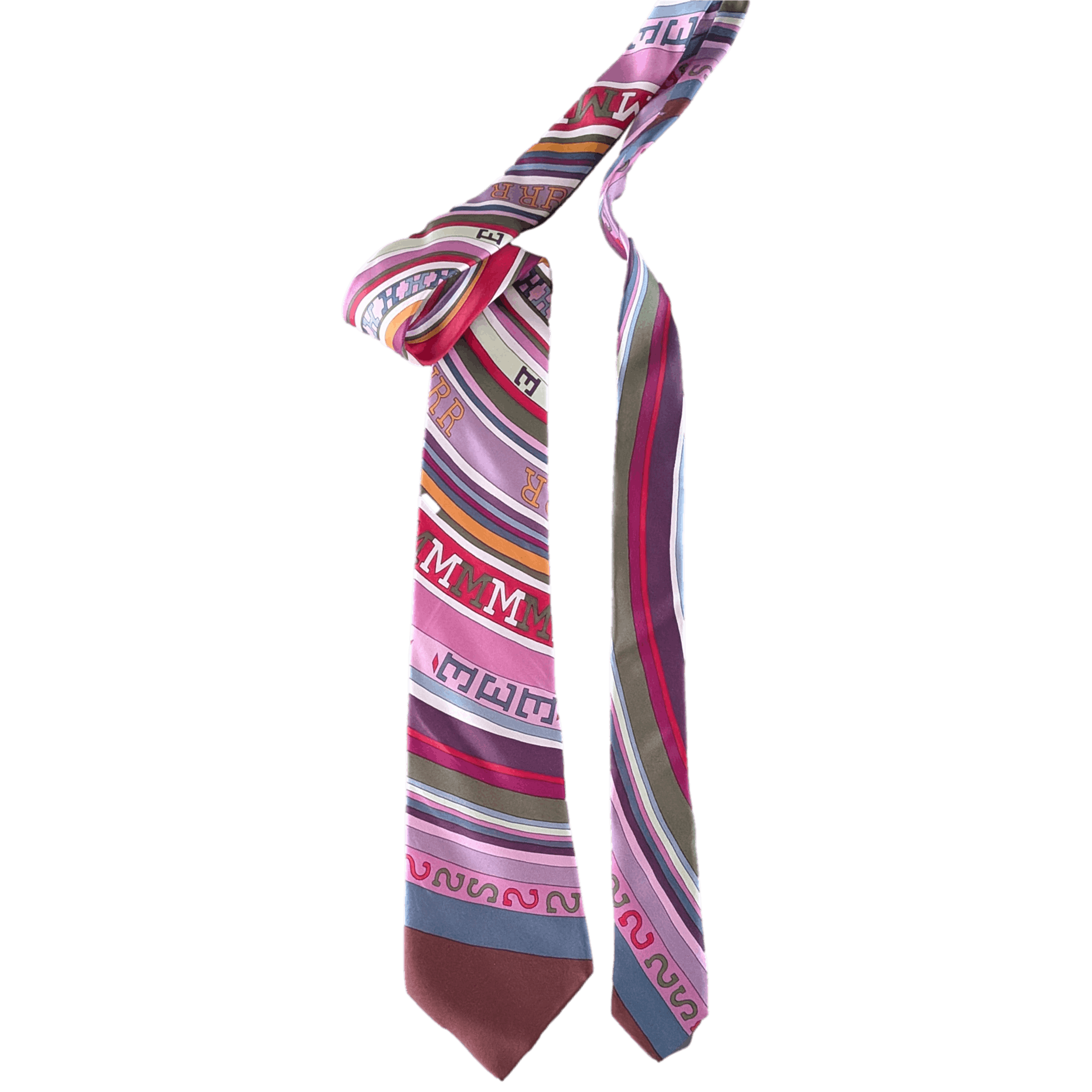 HERMES Purple Tohu Bohu Tie in Twill Silk X cm in Box