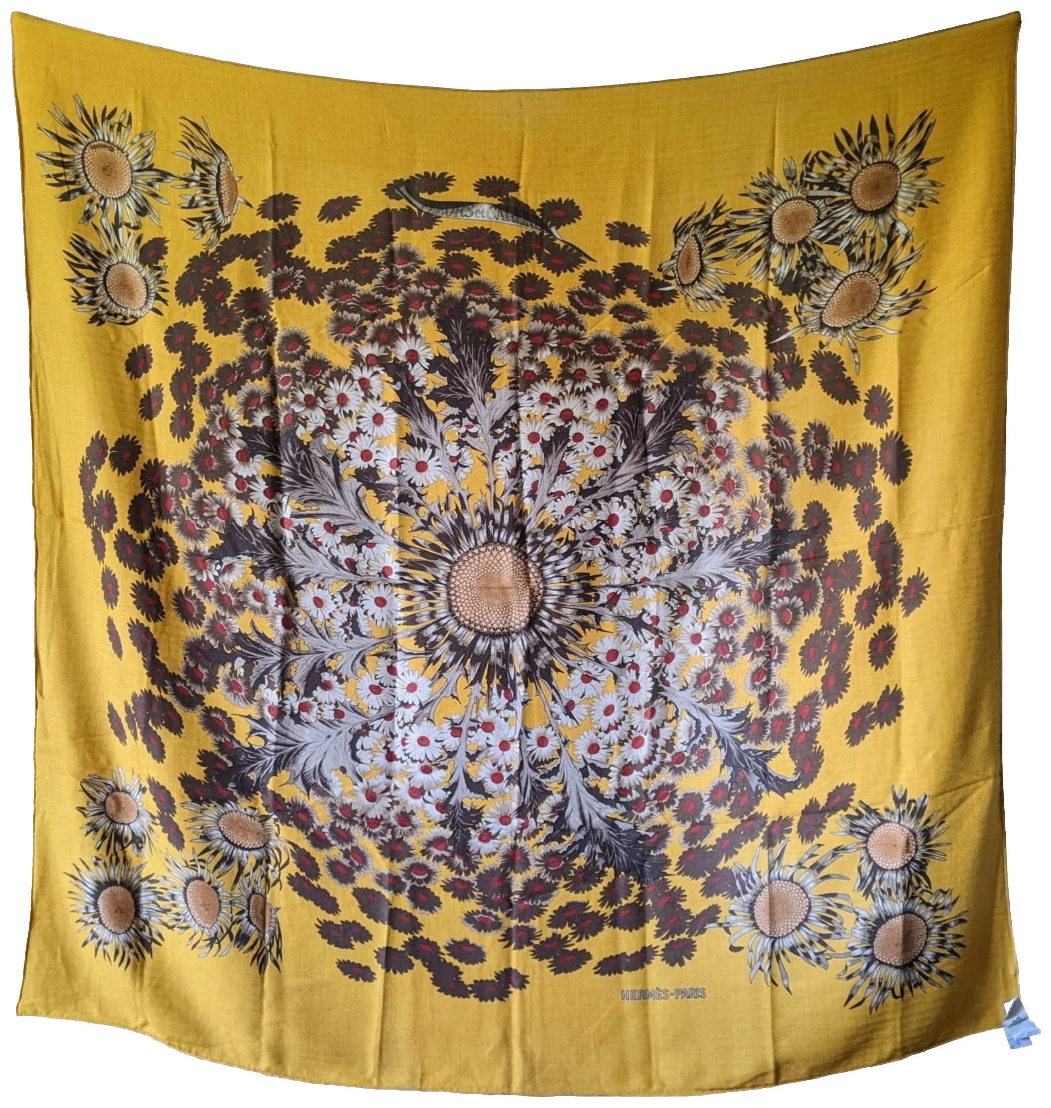 HERMES TOURNESOLS Cashmere Shawl 140 x 140 cm