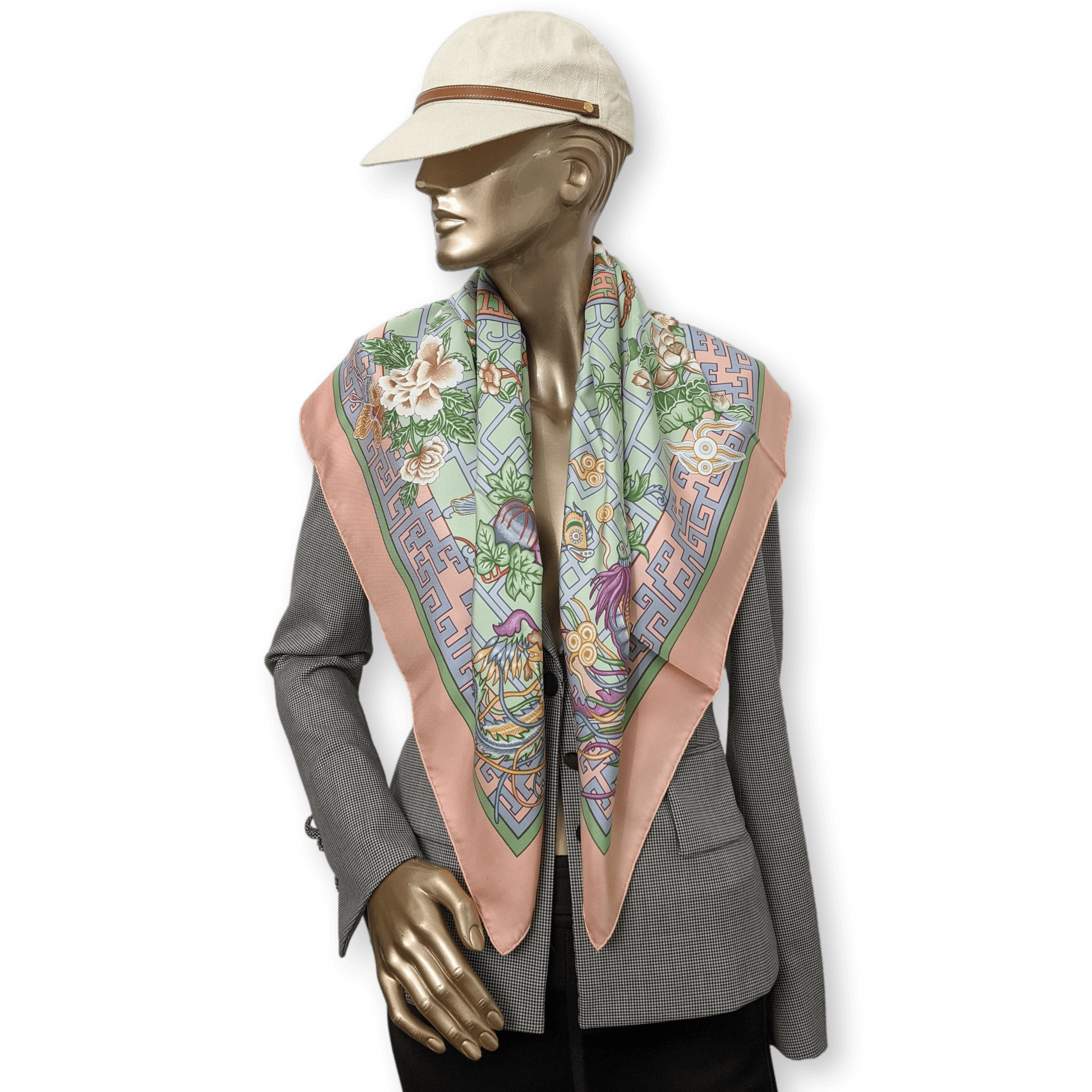 HERMES 2002 Rose/Almond Turandot by N. Hidaka Twill 90 x 90 cm