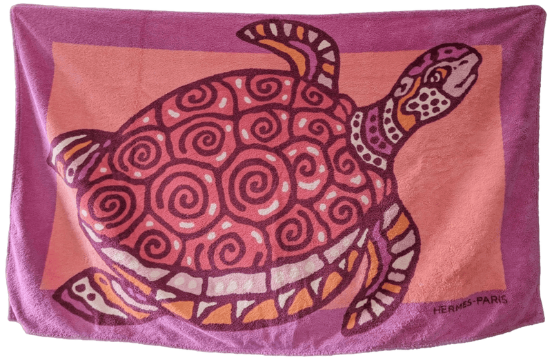 HERMES TURTLE Tapis de Plage Terry Beach Towel 90 x 150 cm
