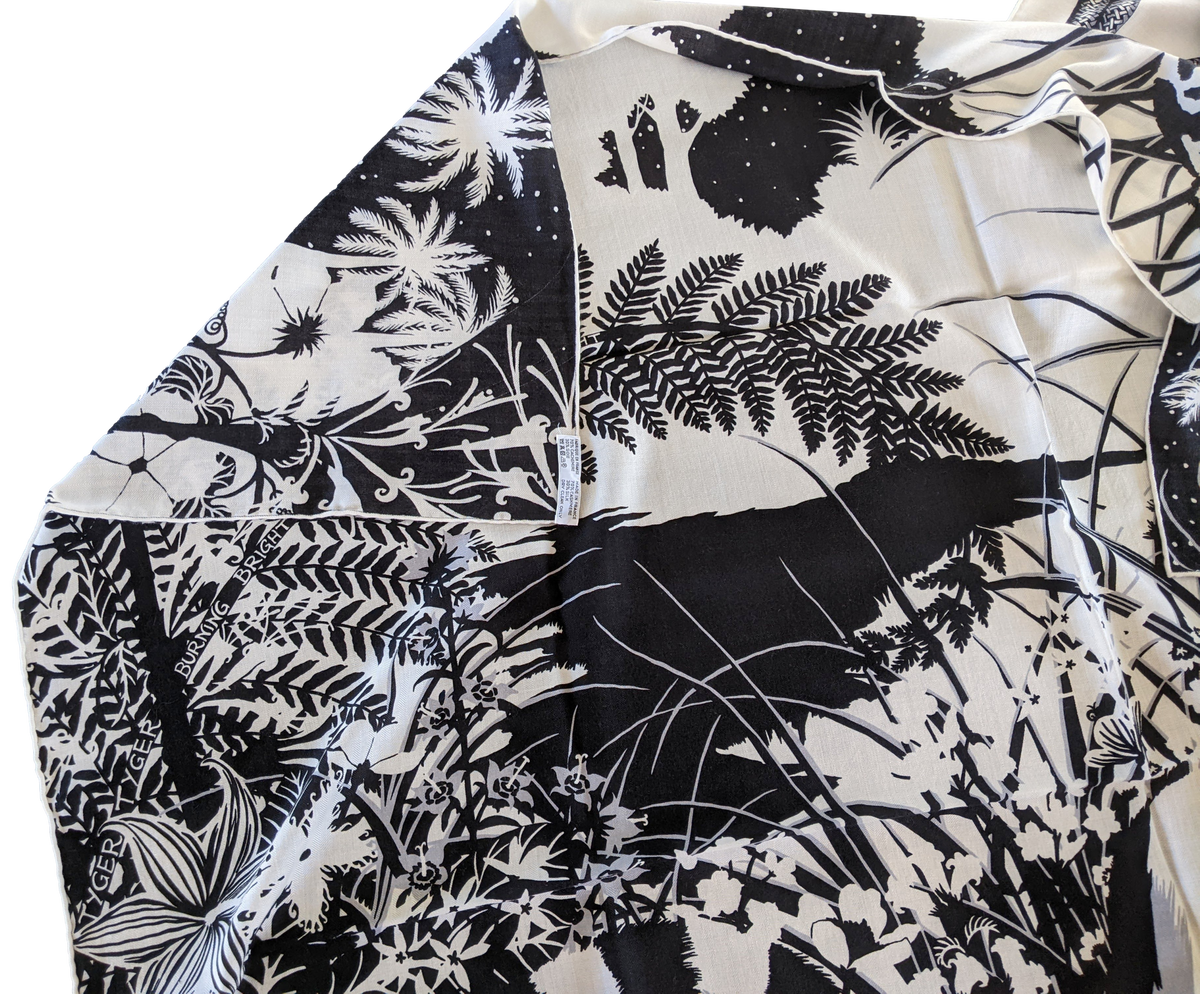 Hermes 2015 Noir/Blanc B/W "Tyger Tyger" by Alice Shirley Cashmere Shawl 140 x 140 cm