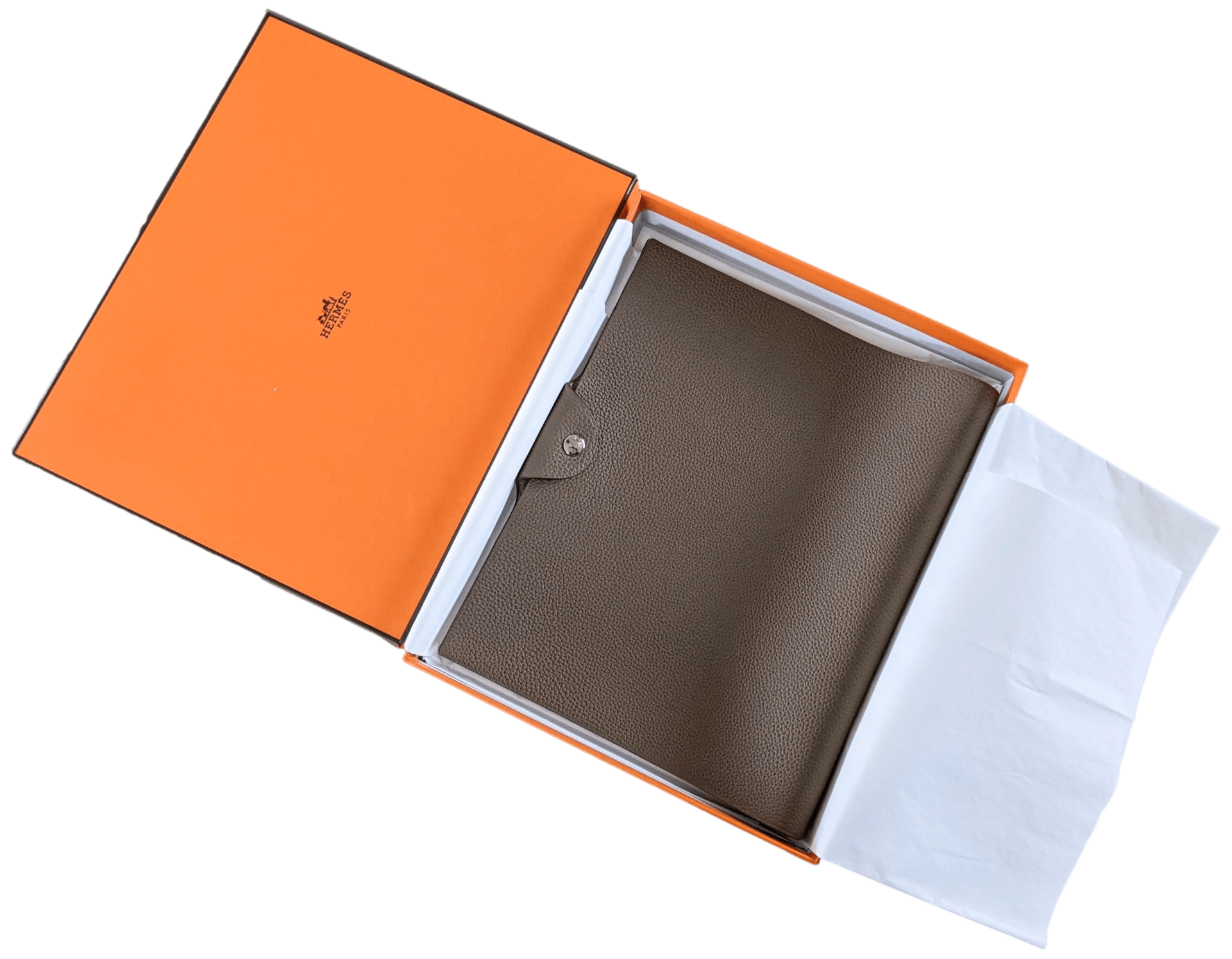 HERMES ULYSSE MM [D1023.8] Etoupe Togo Calfskin NoteBook Cover