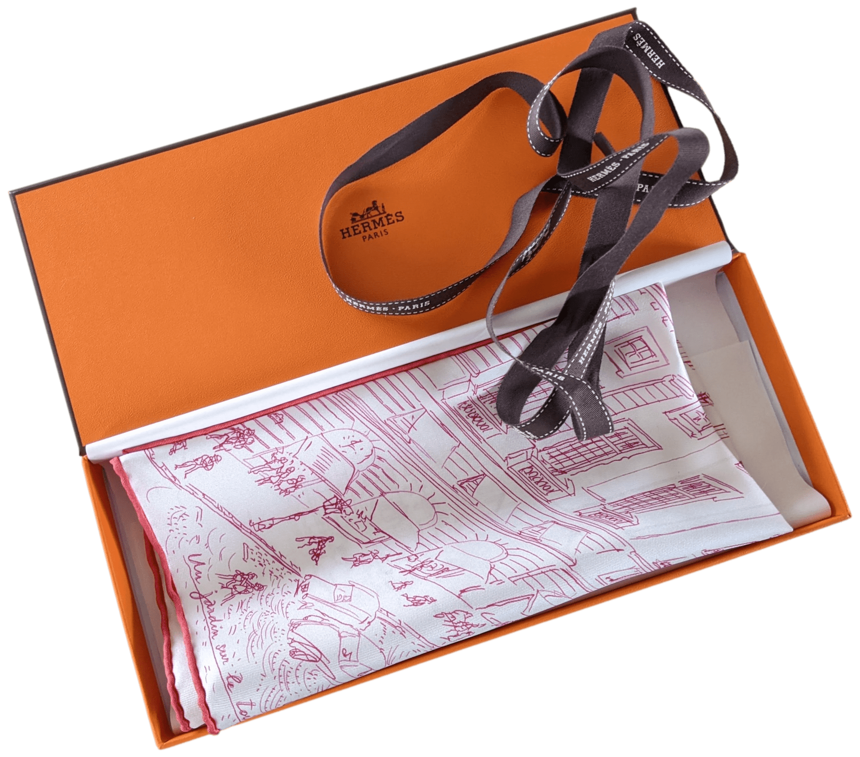 HERMES UN JARDIN SUR LE TOIT 2019 Gavroche Pochette Twill 45 x 45 cm