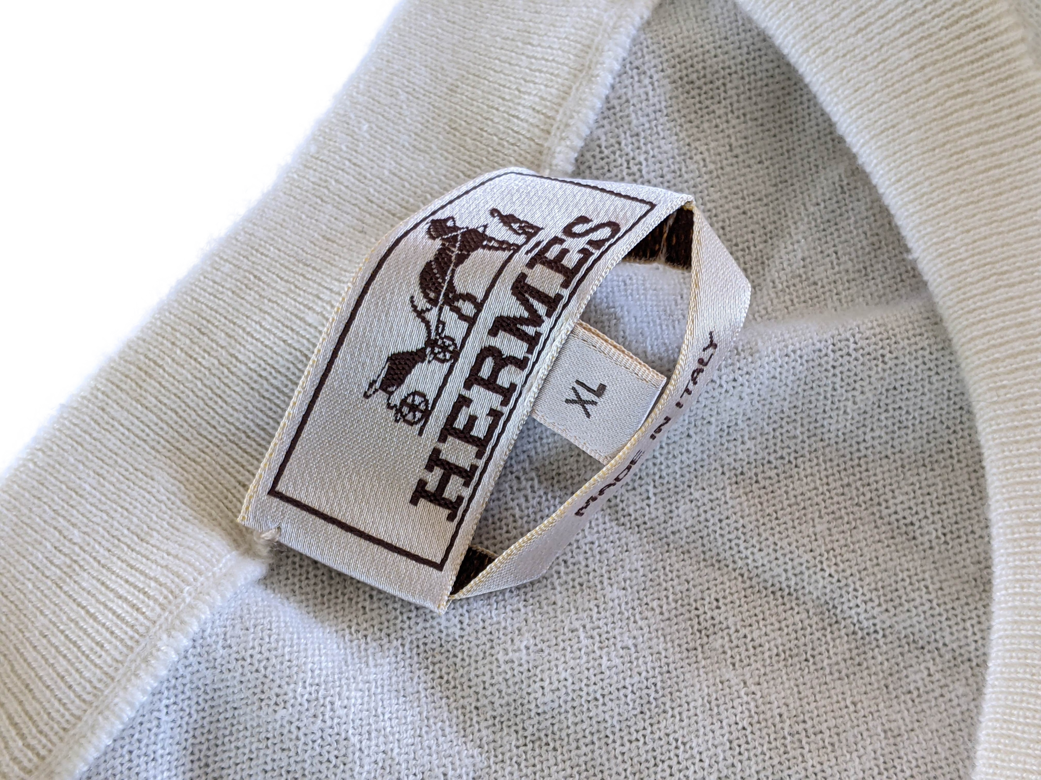 HERMES VAGUE DE CARREAUX Cahsmere/Cotton Crewneck Sweater SzXL