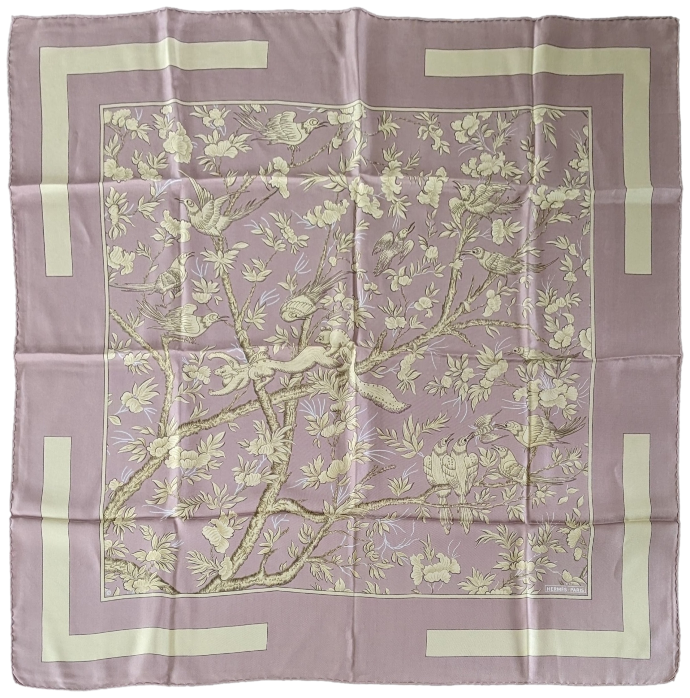 HERMES 1963 VIEILLE CHINE by Mme la TORRE Twill Scarf 90 x 90 cm