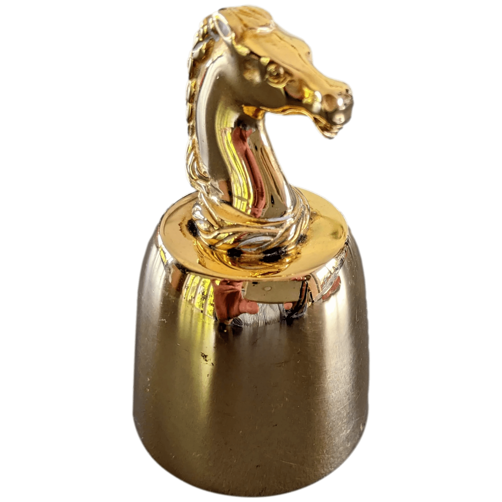 HERMES 1960s Vintage Equistrian Gold Table Bell Clochette