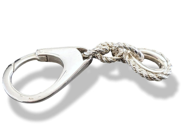 Hermes Vintage Massive AG925 Silver Cordage Key Ring KeyRings, Mint in Box! - poupishop