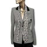 HERMES Vintage Rabbits & Squirrels Eating Cashmere/Silk Tie 8 cm