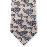 HERMES Vintage Rabbits & Squirrels Eating Cashmere/Silk Tie 8 cm